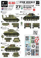 Star Decals STAR35863 27th Armoured Brigade, D-Day and Normandy.Staffordshire YeomanrySherman Mk.III. Bobbie, Crusader, Arizona Ace II.Firefly Mk.Vc. Belvedere 1/35