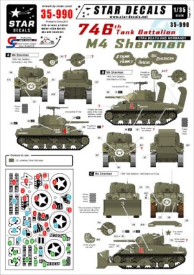 Star Decals STAR35990 746th Tank Bn Shermans in Normandy 1/35