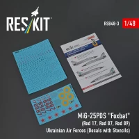 Reskit B48003 MiG-25 PDS (Red 17,Red 87,Red 89) Ukrain.AF 1/48