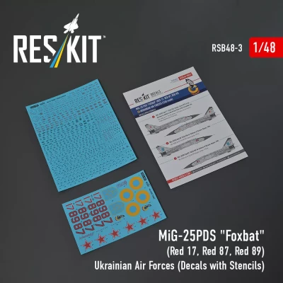 Reskit B48003 MiG-25 PDS (Red 17,Red 87,Red 89) Ukrain.AF 1/48