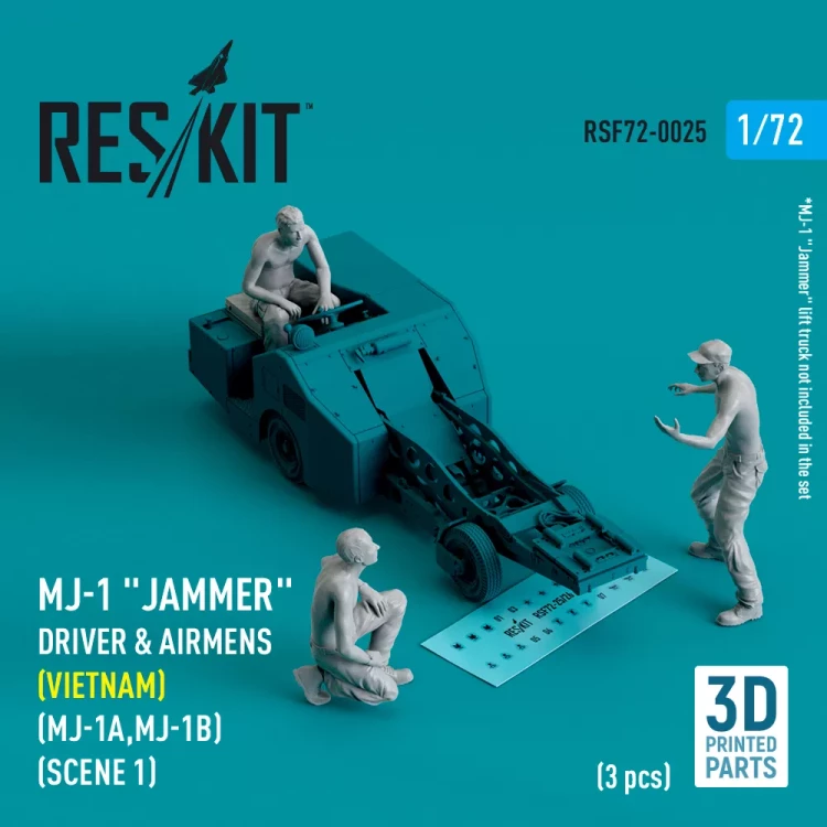 Reskit F72025 MJ-1 Driver&airmens (Vietnam) scene 1 (3 pcs) 1/72