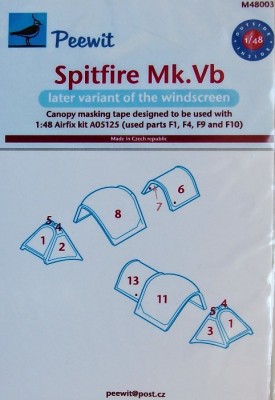 Peewit PW-M48003 1/48 Canopy mask Spitfire Mk.Vb - late (AIRFIX)