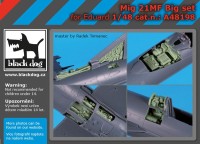 Black Dog A48198 Mikoyan MiG-21MF electronic , spine, tail and engine details BIG SET contains 48196 and 48197 (designed to be used with Eduard kits) 1/48