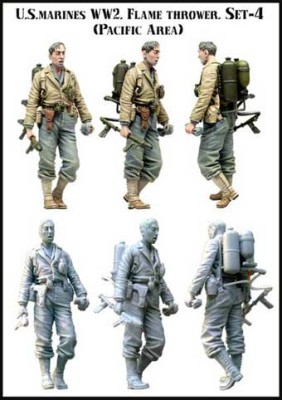 Evolution Miniatures 35057 U.S. Marines WW2. Flame thrower. Set-4. (Pacific Area)