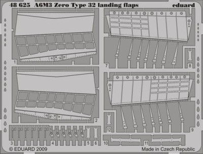 Eduard 48625 A6M3 Zero Type 32 landing flaps HAS