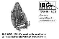 IBG Models U7246 Pilot's Seat w/ Seatbelts for IAR 80/81 late 1/72