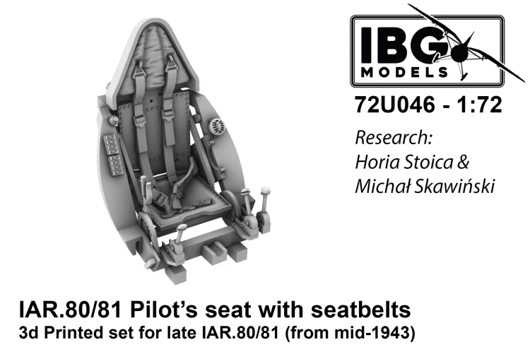 IBG Models U7246 Pilot's Seat w/ Seatbelts for IAR 80/81 late 1/72