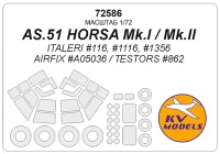 KV Models 72586 AS.51 HORSA Mk.I / Mk.II (ITALERI #116, #1116, #1356 / AIRFIX #A05036 / Testors #862) + маски на диски и колеса ITALERI / AIRFIX / Testors GB 1/72