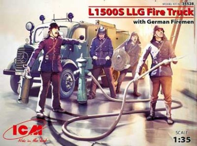 ICM 35528 L1500S LLG Немецкий пожарный автомобиль с пожарным расчетом 1/35