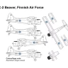 4+ Publications F14409 Decals DHC-2 Beaver in Finnish AF 1/144