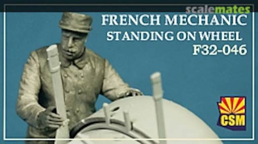 Copper State Models F32-046 French mechanic on a wheel 1/32