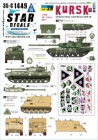 Star Decals 35-C1449 War in Ukraine # 28 Ukrainian Tanks inside Russia 2024-25 T-90M, 2S1 122mm SPG, M577 Command Post 1/35