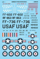 Aims AIMS48D026 Korean War North-American P-51D Mustangs. Includes RSAAF x 2 inc 'Miss Marunochi', USAAF x 4 inc OH-KAYE BABY' and 'LITTLE BEAST II' 1/48