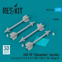Reskit 72478 AIM-9D 'Sidewinder' missiles (4 pcs.) 1/72