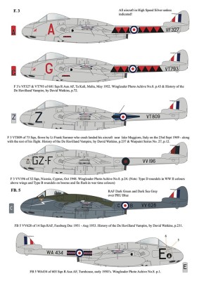 Aims AIMS72D039 de Havilland Vampire F.3, FB.5 &amp; FB.9 Collection' 1/72
