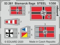 Eduard 53261 SET 1/350 Bismarck flags STEEL (TRUMP)