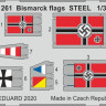 Eduard 53261 SET 1/350 Bismarck flags STEEL (TRUMP)