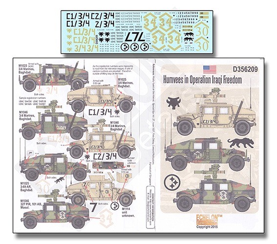 Echelon FD D356209 Humvees in Operation Iraqi Freedom 1/35