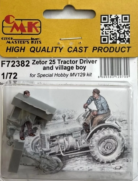 CMK F72382 Zetor 25 Tractor Driver & village boy (2 fig) 1/72