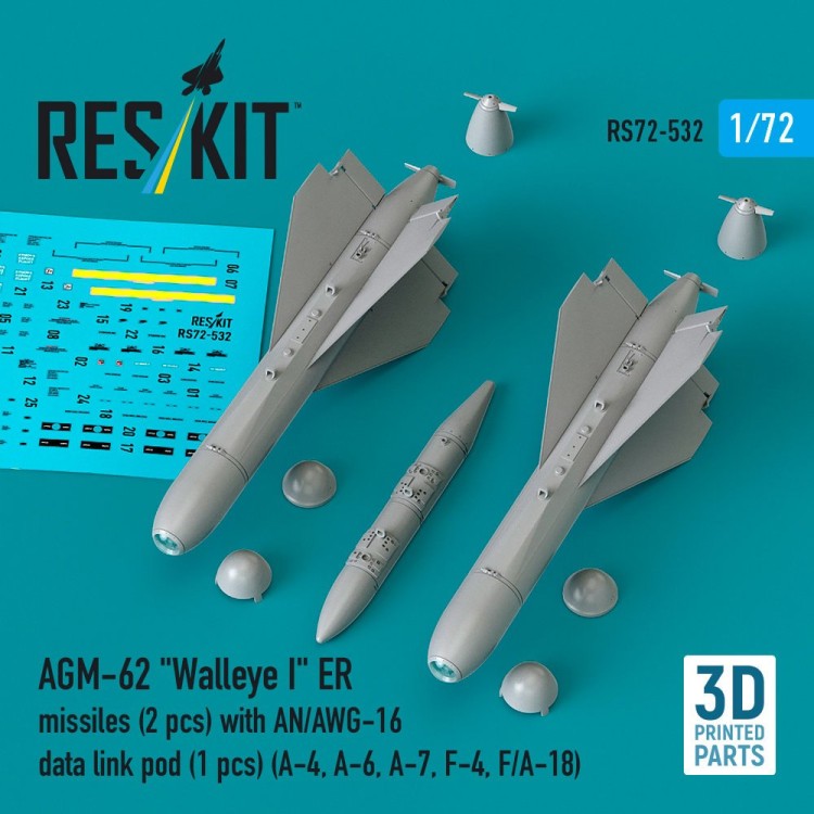 Reskit 72532 AGM-62 Walleye I ER w/ AN/AWG-16 pod (3 pcs.) 1/72