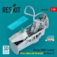 Reskit U48462 Mirage 2000C cockpit (Basic ed.w/ 3D ) (KIN) 1/48
