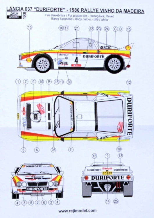 Reji Model 189 Lancia 037 Rallye Vinho Da Madeira 1986 1/24