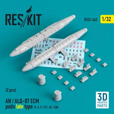 Reskit 32442 AN / ALQ-87 ECM pods late type - 2 pcs. 1/32
