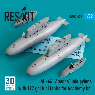 Reskit U72230 AH-64 'Apache' late pylons w/ 122 gal fuel t. 1/72