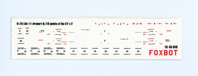 Foxbot Decals FBOT48049 Stencils for Missile R-73 (AA-11 Archer) &amp; 7/8 points for Sukhoi Su-27 1/48