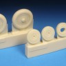 Barracuda Studios BCR48389 Messerschmitt Bf-109G-5 the to Bf-109G-14 ribbed main tyres and separate plain hubs 1/48
