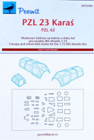 Peewit PW-M72109 1/72 Canopy mask PZL-23 Karas / PZL-42 (IBG)