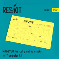 Reskit RSM32-0009 MiG-29UB Pre-cut painting masks for Trumpeter kit Trumpeter 1/32
