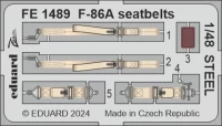 Eduard FE1489 F-86A seatbelts STEEL (CL.PROP) 1/48
