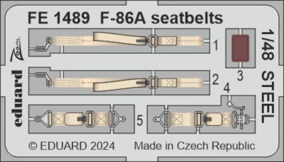 Eduard FE1489 F-86A seatbelts STEEL (CL.PROP) 1/48