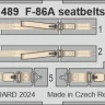 Eduard FE1489 F-86A seatbelts STEEL (CL.PROP) 1/48