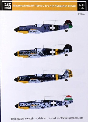 Sbs Model D48027 Декаль Bf-109G-2&amp;G-4 in Hungarian Service 1/48