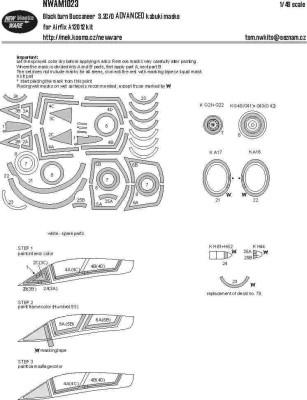 New Ware NWA-M1023 Mask Blackburn Buccaneer S.2C/D BASIC (AIRF) 1/48