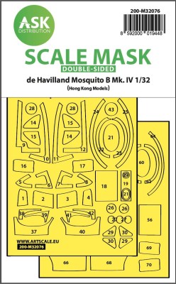Art Scale 200-M32076 de Havilland Mosquito B Mk.IV canopy frame paint mask (inside and outside) 1/32