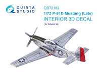 Quinta studio QD72182 P-51D Mustang Late (Eduard) 3D Декаль интерьера кабины 1/72