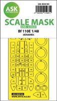Art Scale 200-M48189 Messerschmitt Bf-110E wheels and canopy frame paint mask (outside only) 1/48