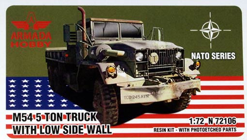 Armada Hobby N72106 M54 5-ton Truck w/ Low Side Wall (resin w/PE) 1/72