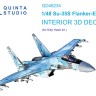 Quinta Studio QD48234 Su-35S (KittyHawk) 3D Декаль интерьера кабины 1/48