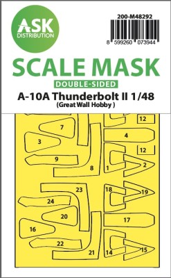 Art Scale 200-M48292 Fairchild A-10A Thunderbolt II canopy frame paint mask (inside and outside) 1/48