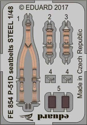 Eduard FE854 P-51D seatbelts STEEL 1/48