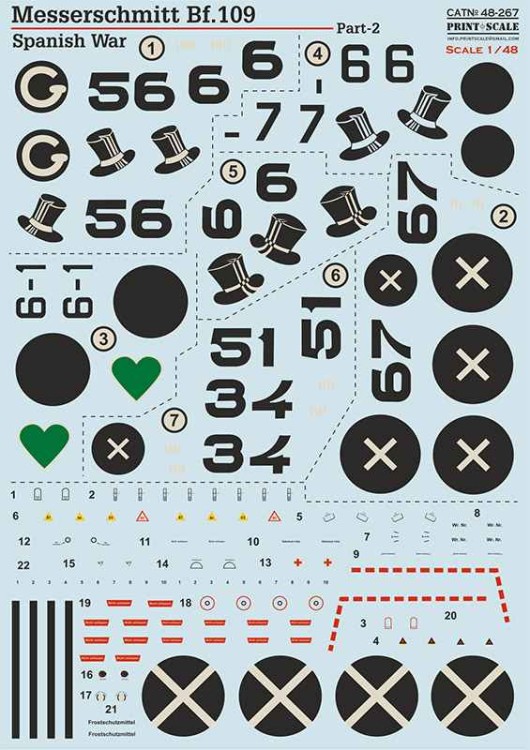 Print Scale 48267 Messerschmitt Bf-109B/D Spanish War Part 2 1/48