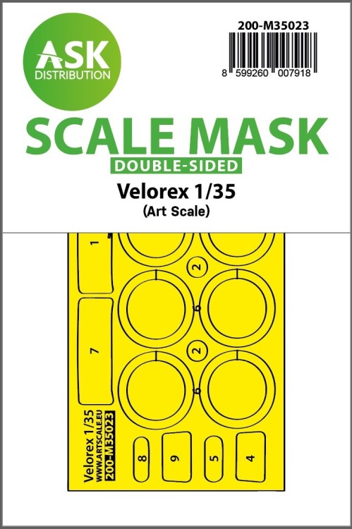 Art Scale 200-M35023 Velorex double-sided express fit mask for Art Scale Kit 1/35