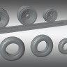 Print Scale PSW48014 Lockheed P-38 Lightning Resin Rims And Elastic Rubber Wheels 1/48