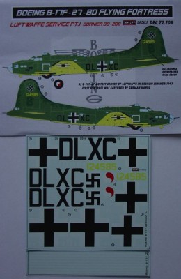 Kora Model DEC72208 Boeing B-17F-27-BO Luftwaffe Pt.I декали декали 1/72