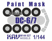 KAV M144027 Окрасочная маска на DC-6/7 (Roden 301, 302, 303, 304) 1/144