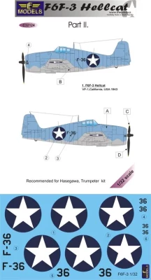 Lf Model C32124 Decals F6F-3 Hellcat (HAS/TRUMP) Pt.II 1/32